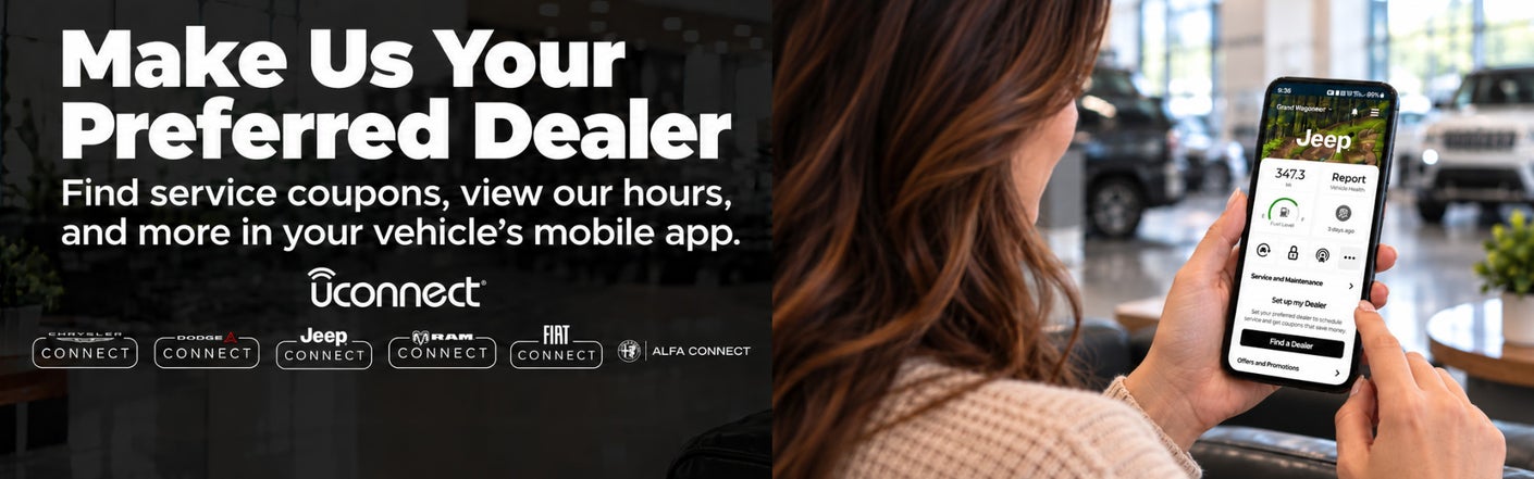 uconnect® make us your preferred dealer | Vaden Chrysler Dodge Jeep Ram of Brunswick in Brunswick GA