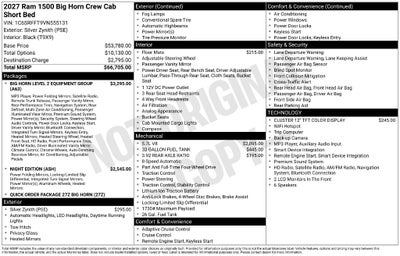 2027 RAM Ram 1500 RAM 1500 BIG HORN CREW CAB 4X4 5'7' BOX