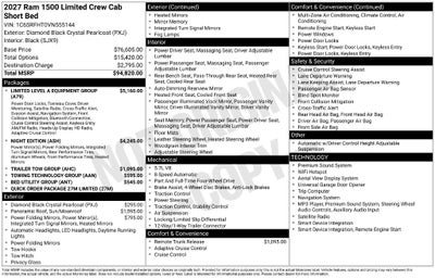 2027 RAM Ram 1500 RAM 1500 LIMITED CREW CAB 4X4 5'7' BOX