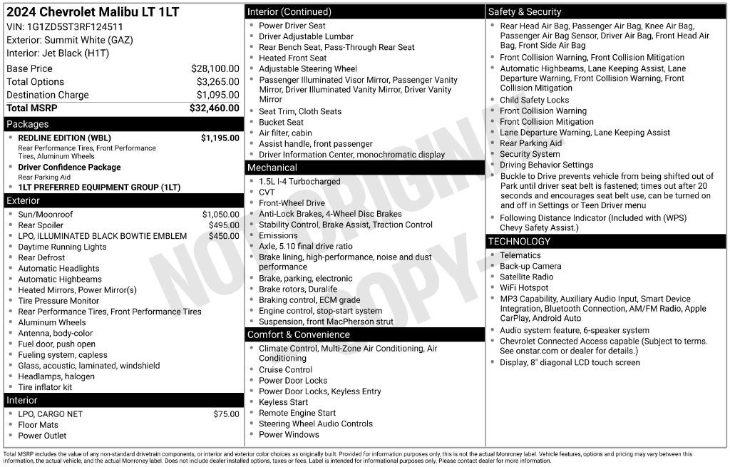 2024 Chevrolet Malibu FWD 1LT