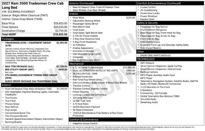 2027 RAM Ram 3500 RAM 3500 TRADESMAN CREW CAB 4X4 8' BOX
