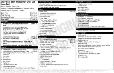 2027 RAM Ram 3500 RAM 3500 TRADESMAN CREW CAB 4X4 8' BOX