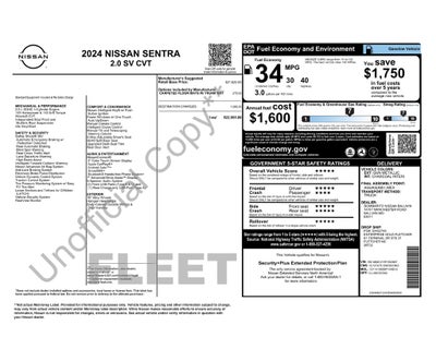 2024 Nissan Sentra SV Xtronic CVT