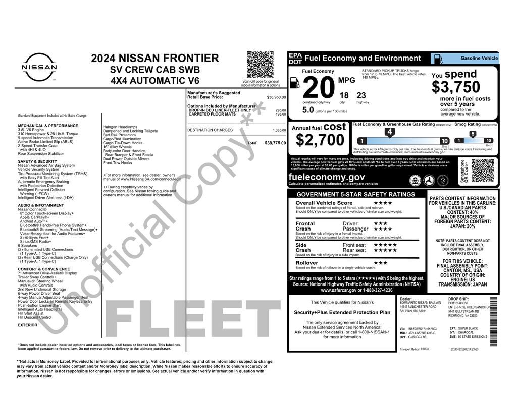 2024 Nissan Frontier SV