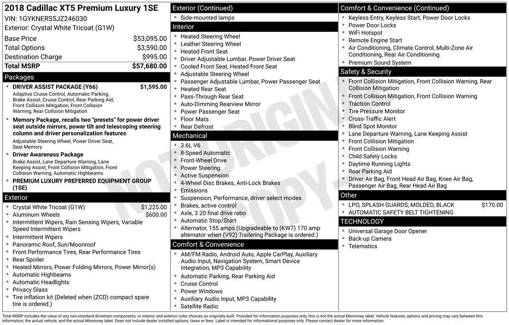 2018 Cadillac XT5 Premium Luxury FWD
