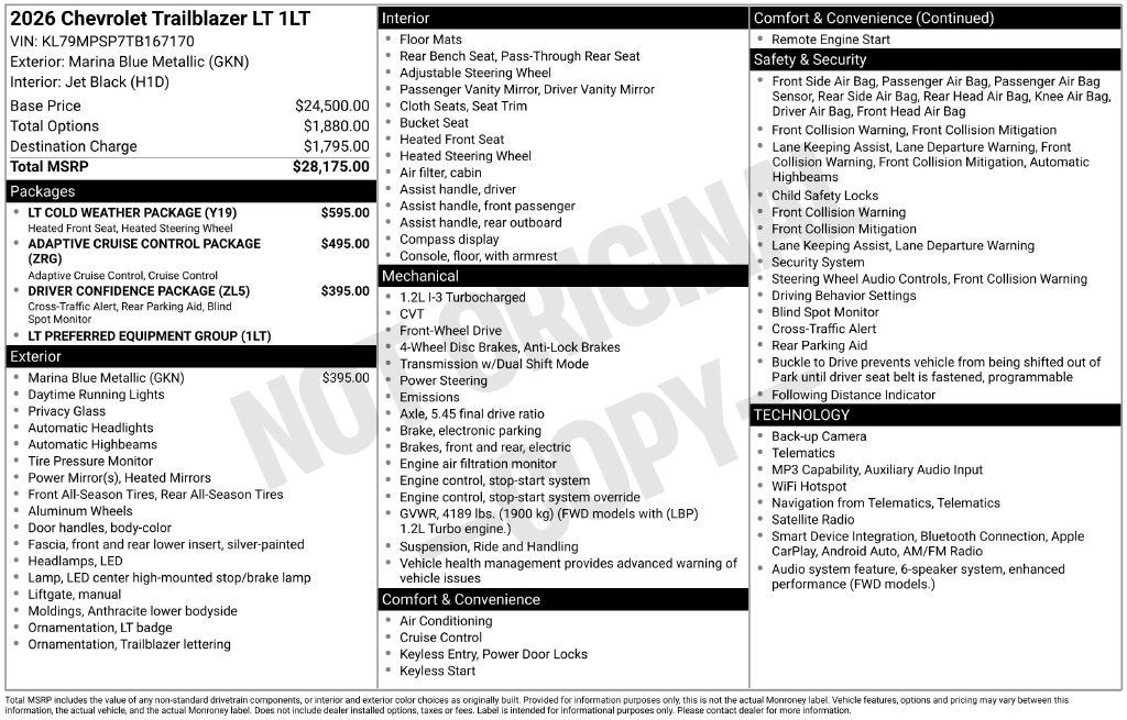 2026 Chevrolet Trailblazer LT