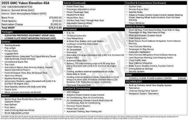 2025 GMC Yukon Elevation