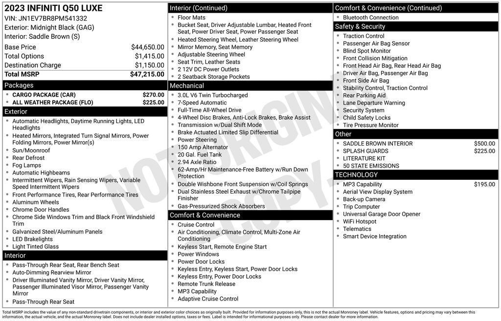 2023 INFINITI Q50 LUXE