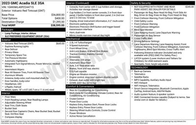 2023 GMC Acadia SLE